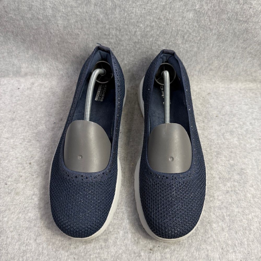 Skechers Shoes Womens Size 9.5 Blue Memory Foam Slip On Comfort Walking Sneakers - Picture 3 of 10